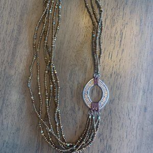 Silpada 925 beaded necklace with silver oval